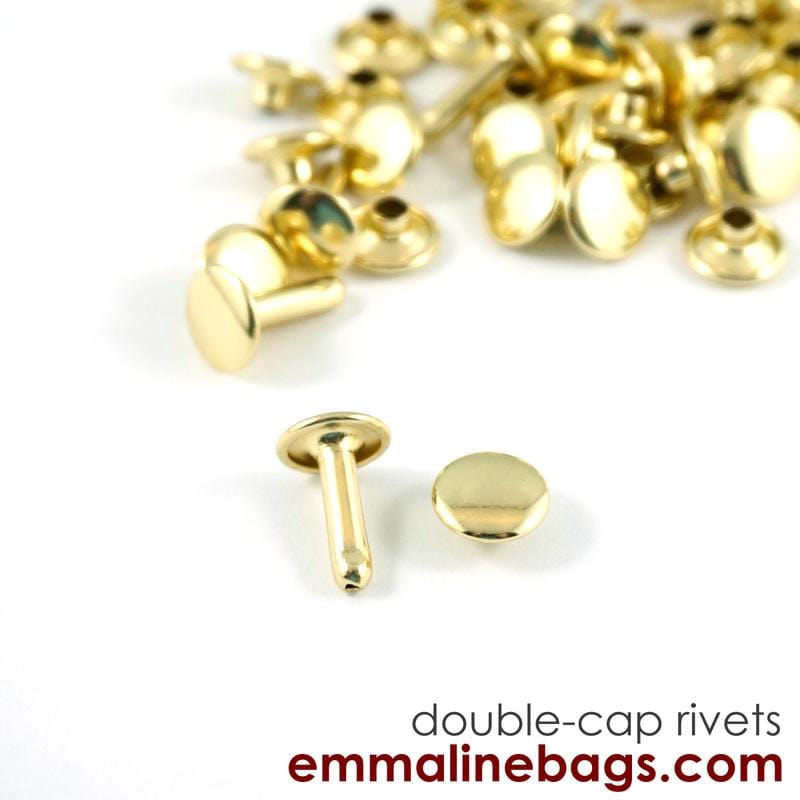 Double Cap Rivets - X-Large (9 mm Cap x 12 mm Post)(50 Pack) By Emmaline Bags - Kiwi Bagineers