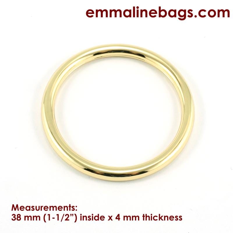 O Rings: 1-1/2" (38 mm) x 4mm in 5 Finishes (4 Pack) By Emmaline Bags - Kiwi Bagineers