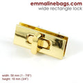 Wide Rectangular Bag Lock By Emmaline Bags - Kiwi Bagineers