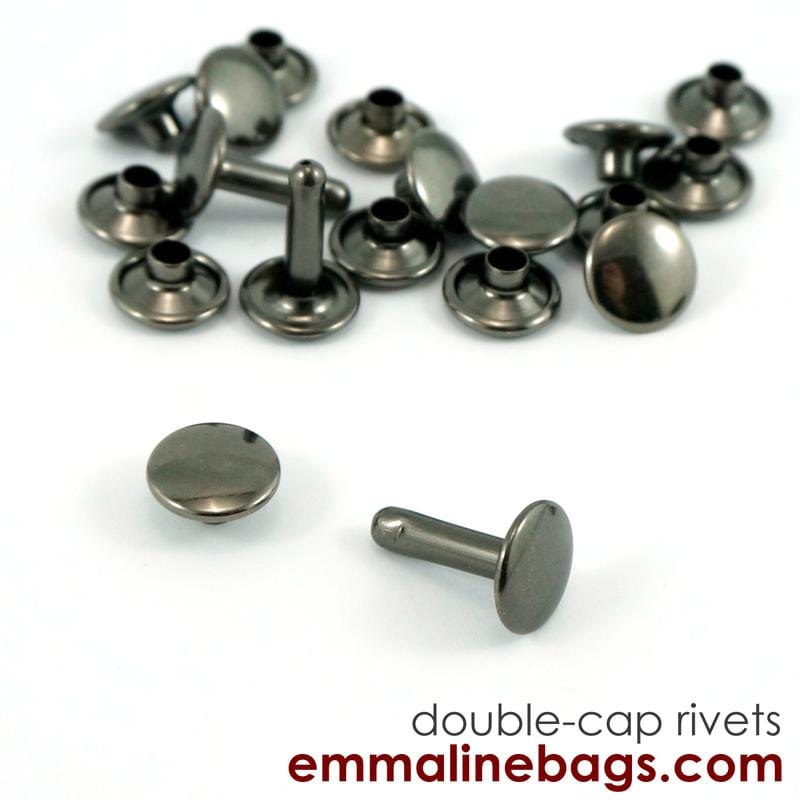 Double Cap Rivets - Large (9 mm Cap x 10 mm Post) / (50 Pack) By Emmaline Bags - Kiwi Bagineers