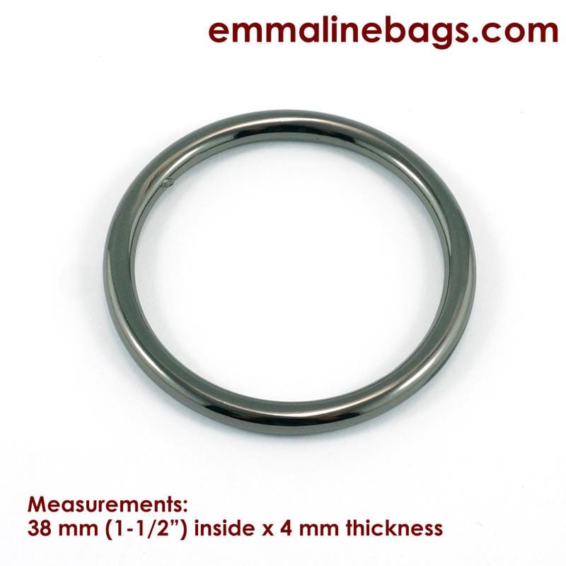 O Rings: 1-1/2" (38 mm) x 4mm in 5 Finishes (4 Pack) By Emmaline Bags - Kiwi Bagineers