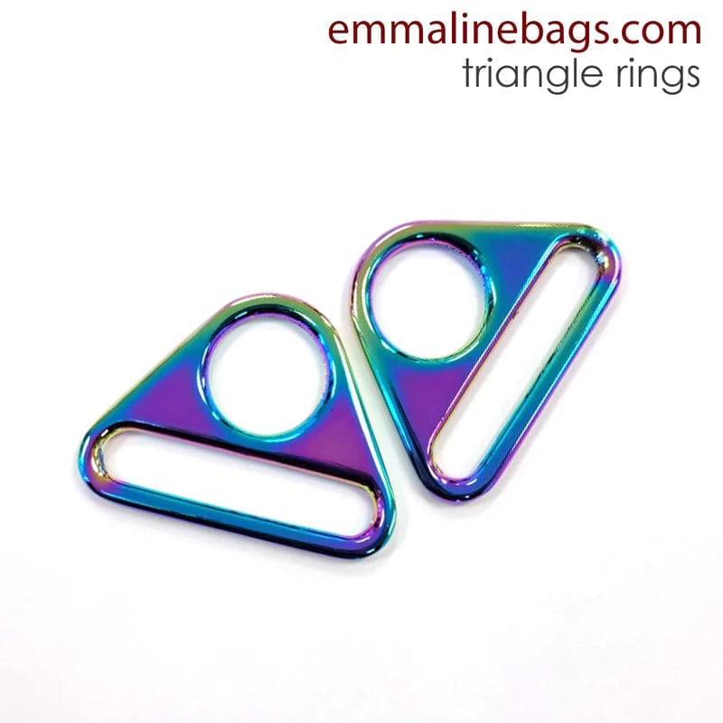 Kiwi Bagineers Ring Iridescent Rainbow / 1 1/2" Triangle Rings 1 1/2" (38mm) by Emmaline Bags