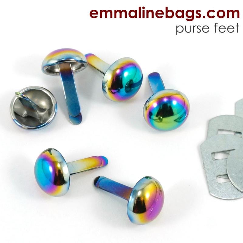 Domed Purse Feet: 1/2" (12 mm) (6 Pack)By Emmaline Bags - Kiwi Bagineers