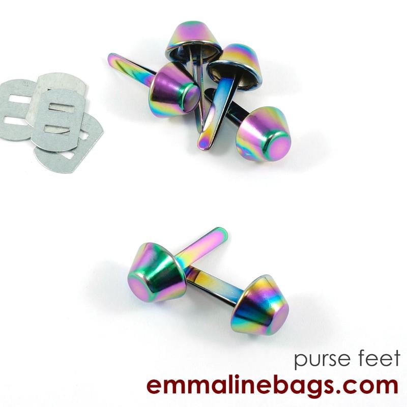 Bucket Purse Feet: 9/16" (14 mm) (6 pack) By Emmaline Bags - Kiwi Bagineers