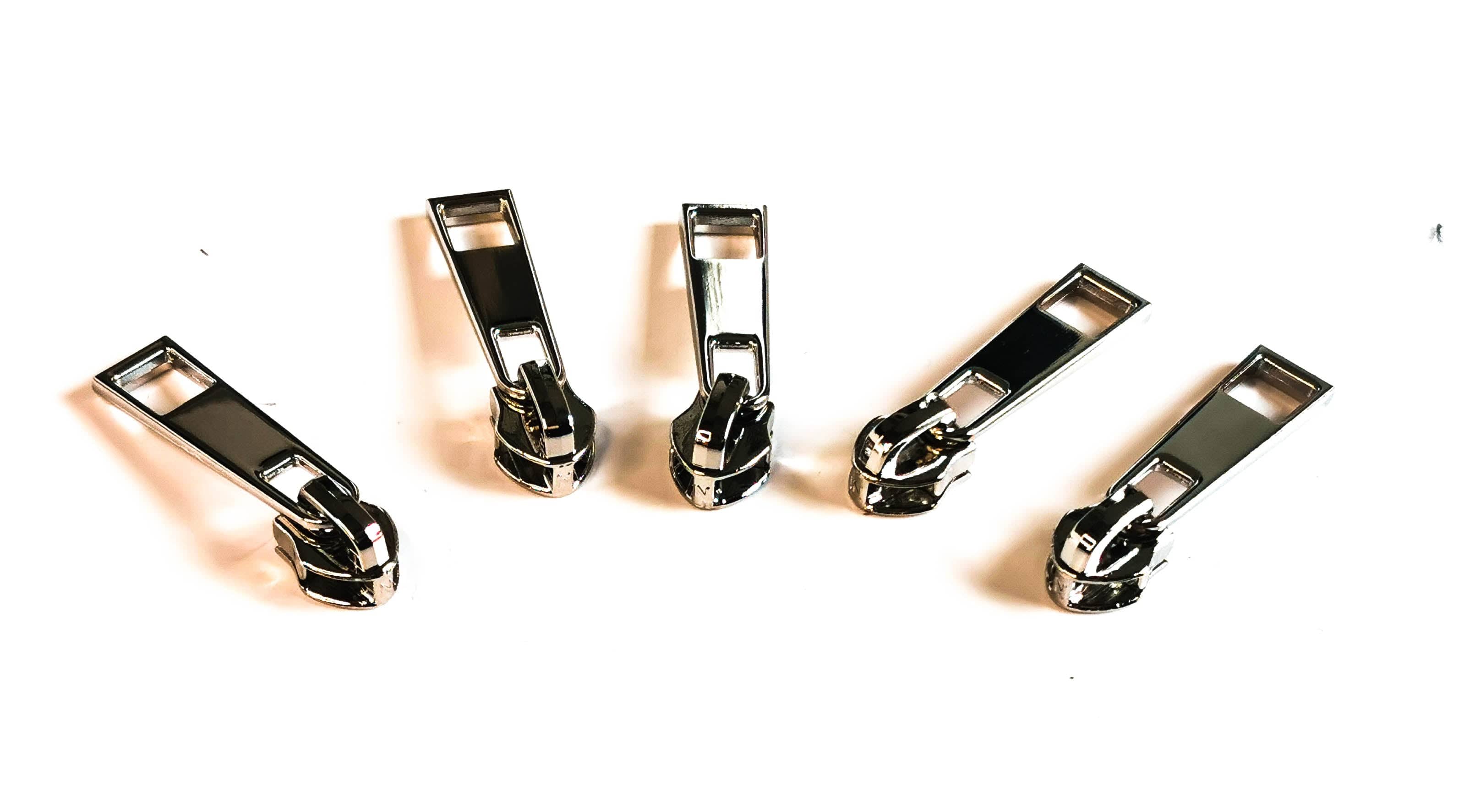 Zipper Pulls. For #5 Metallic Nylon Coil Zipper tape Pack of Five. By –  Kiwi Bagineers