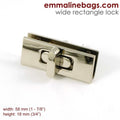 Wide Rectangular Bag Lock By Emmaline Bags - Kiwi Bagineers