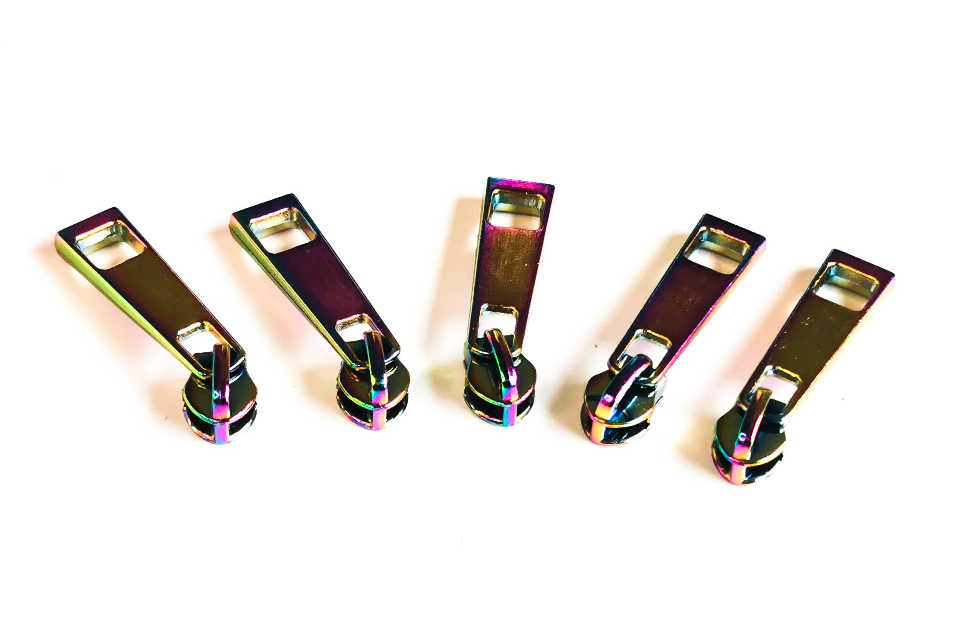 Zipper Pulls. For #3 Metallic Nylon Coil Zipper tape. Pack of Five. By Kiwi Bagineers - Kiwi Bagineers