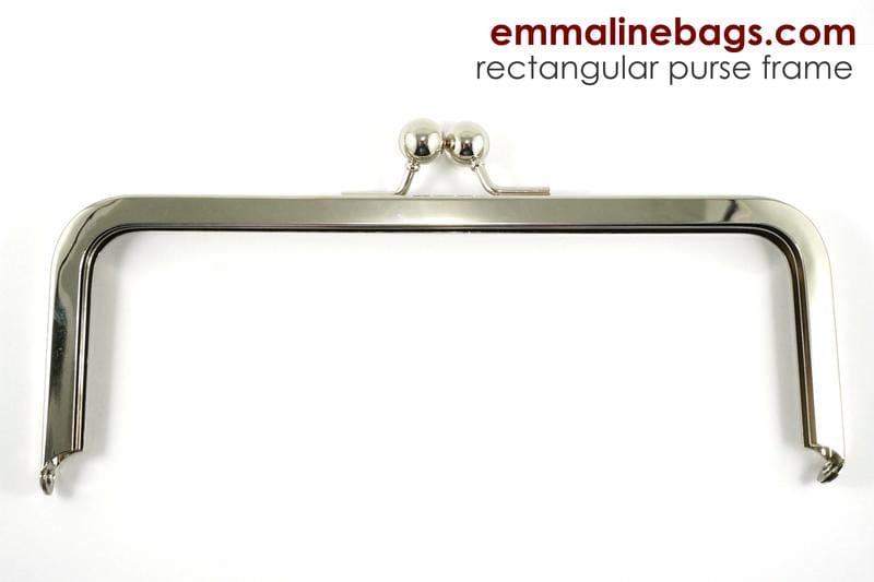 Rectangular Purse Frame - Nickel. By Emmaline Bags - Kiwi Bagineers